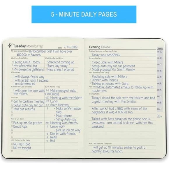 Undated Planner - 90 Day Guided Journal, 2023 2024 Weekly Organization - Picture 4 of 7